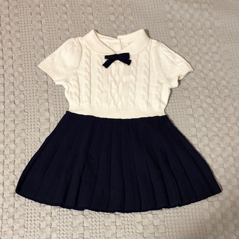 Gymboree White and Navy Formal Kids Dress